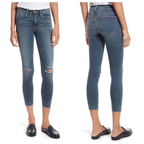 high ankle skinny jeans